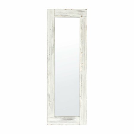 Flash Furniture Graham 22x65 Full Length Mirror, Wall Mounted or Wall Leaning, Rustic Solid Wood Frame in White Wash HMHD-23M001YBN-WHTWSH-GG